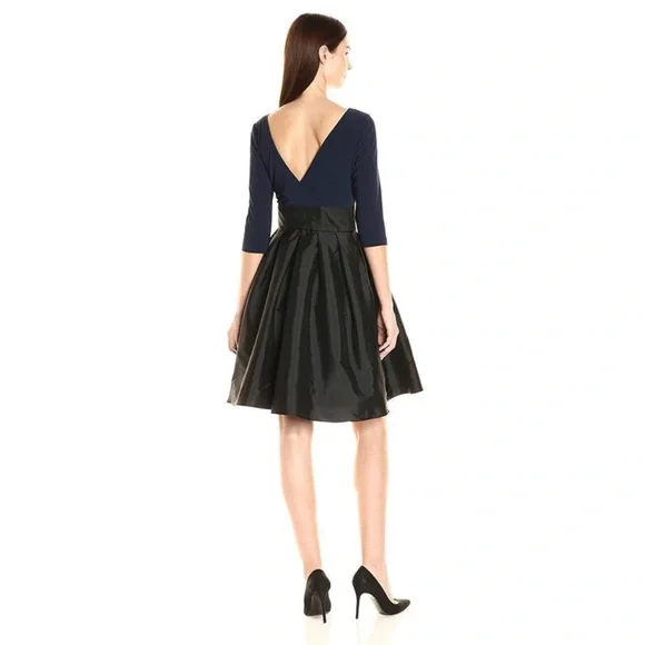 ADRIANNA PAPELL | Bateau Neck Two-Tone Short Dress, Size 6 - Picture 2 of 10